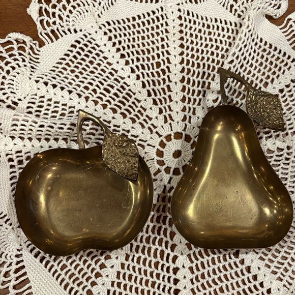 unbranded Other - Vintage Brass Apple and Pear Trinket Dishes